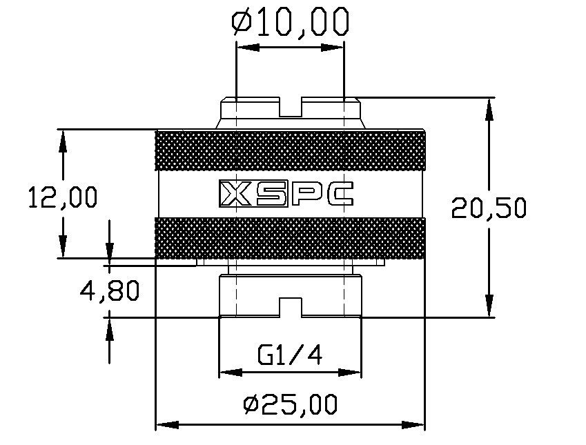 Matte Black XSPC 1/2" ID x 3/4" OD Compression Fittings V2 