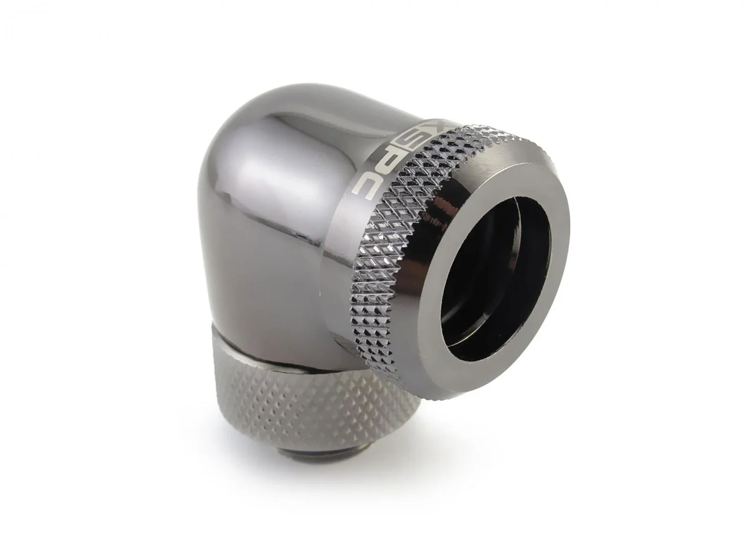 Adaptador De Codo Giratorio 90 Grados G1/4'' | Para Refrigeración Por Agua De PC, Niquelado, Color Plata/negro
