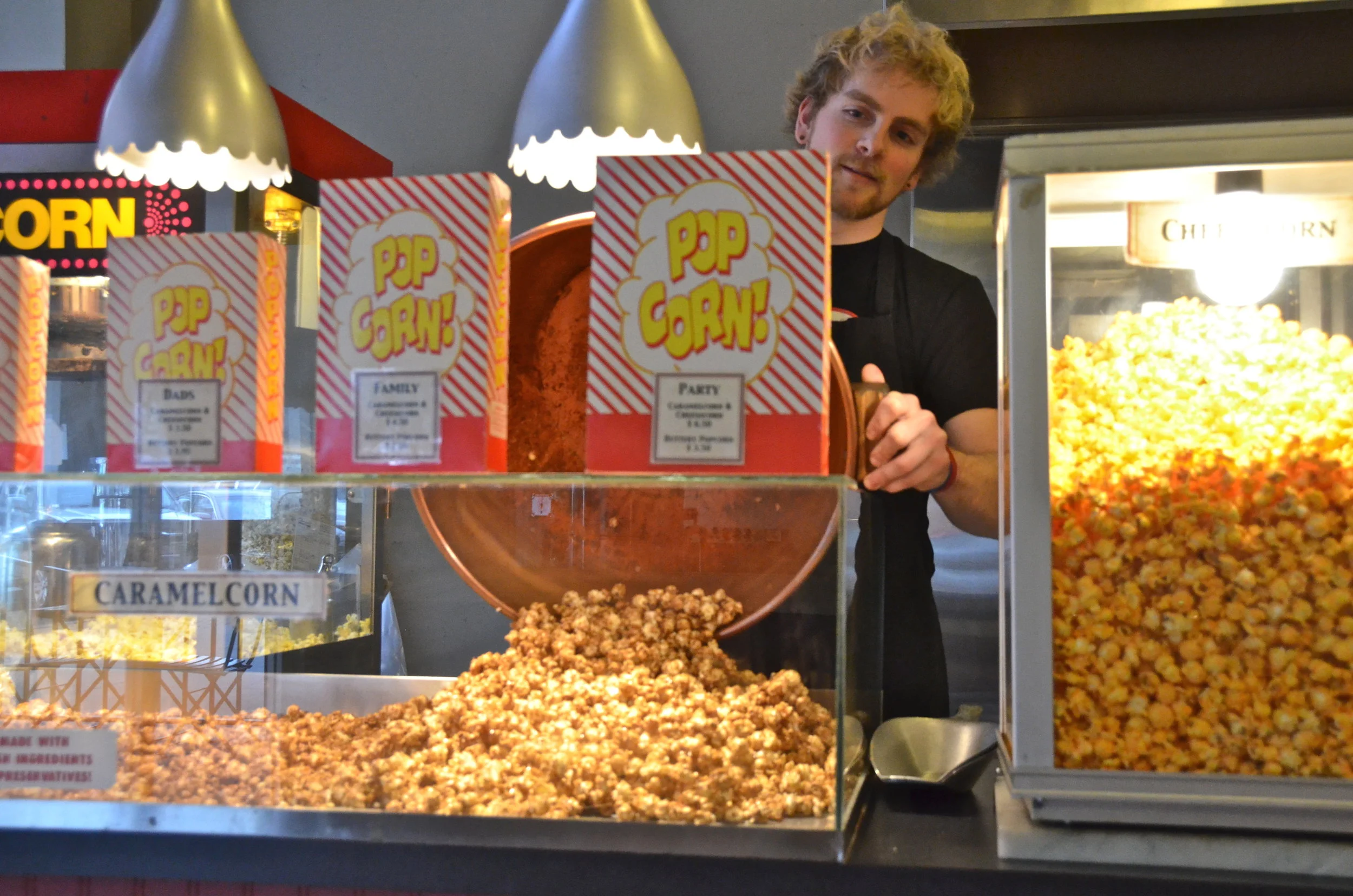 Popcorn, caramel & cheesecorn