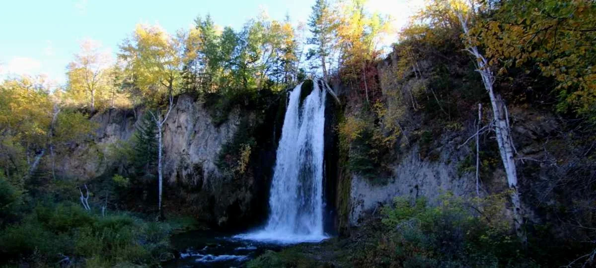 Spearfish Falls. One of the most popular hikes is located just 10 minutes from Wickiup behind Latchstring Restaurant.