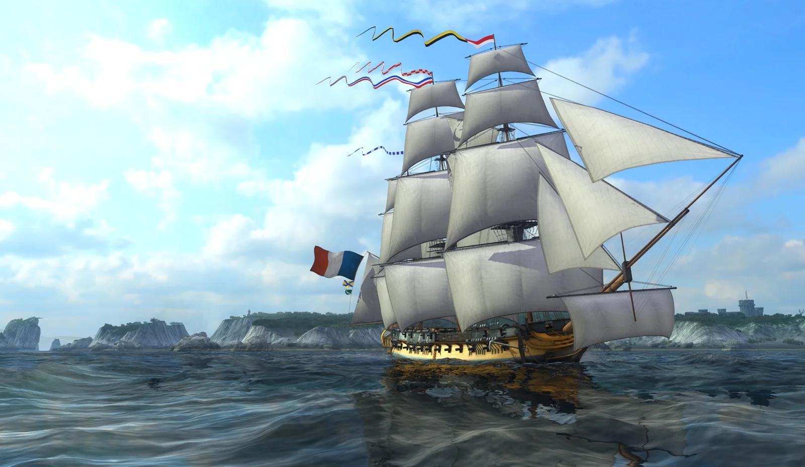 HMS Surprise leaving harbour
