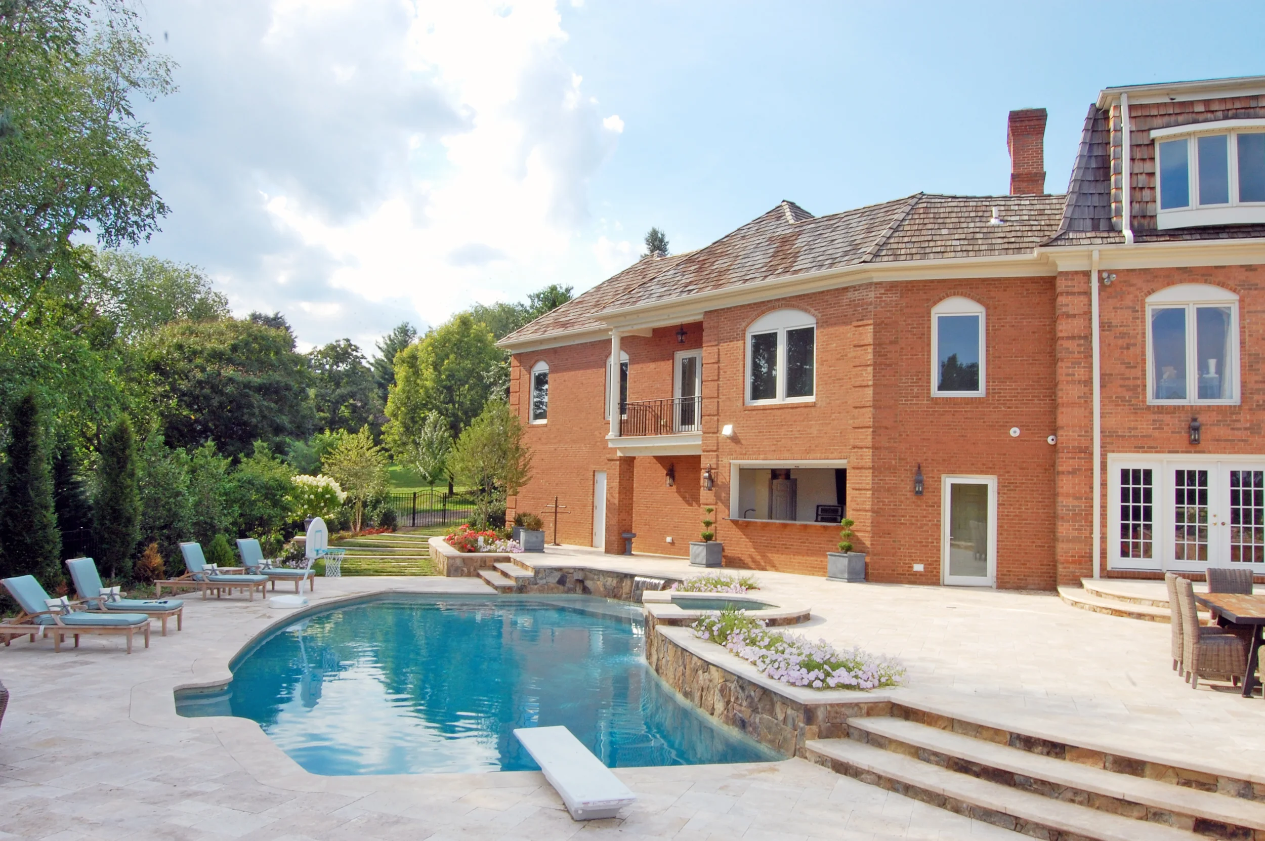 Brick facade to match existing house.