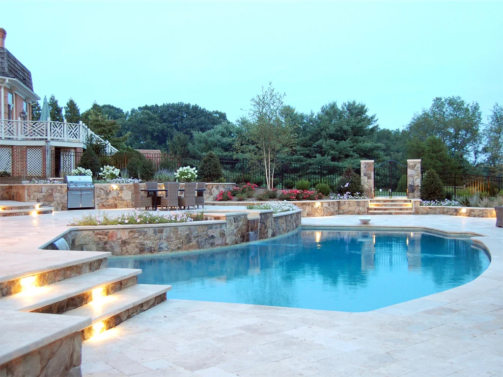 Finished pool and outdoor living area