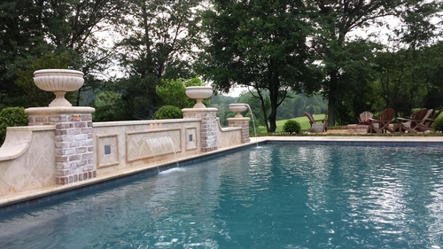 Completed Pool wit Water Feature