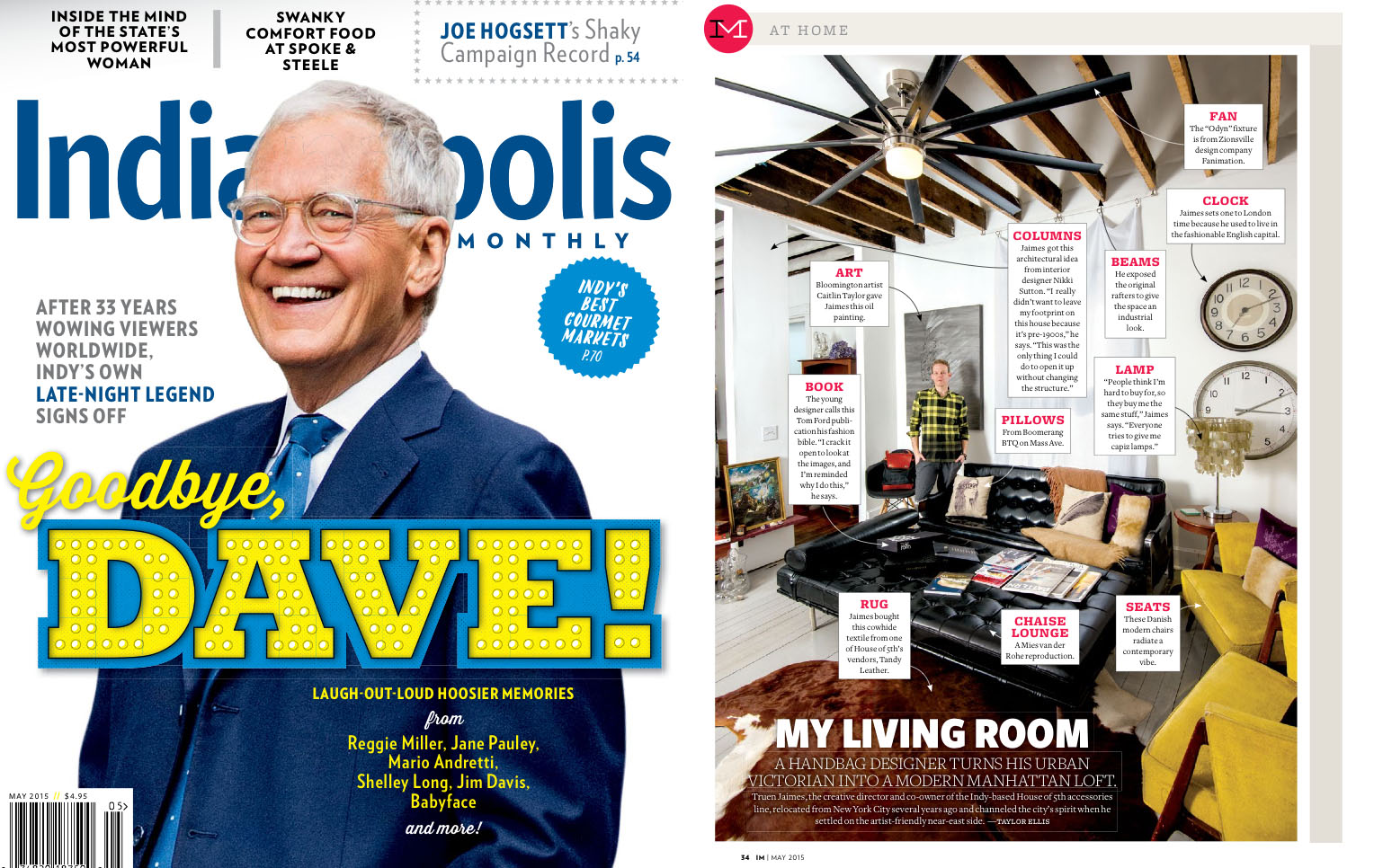 The new P.S. F*U backpack & Dexter Sidekick both make an appearance in the Indianapolis Monthly feature of our Creative Director's modern Midwest home.