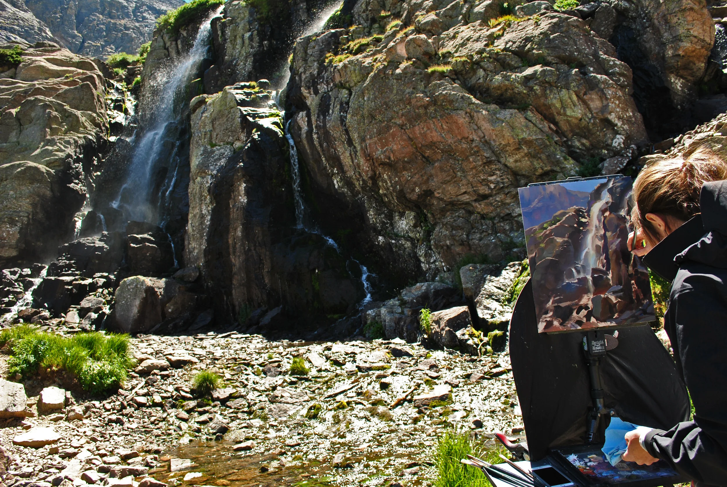 Painting Timberline Falls (Photo: John Crandall)