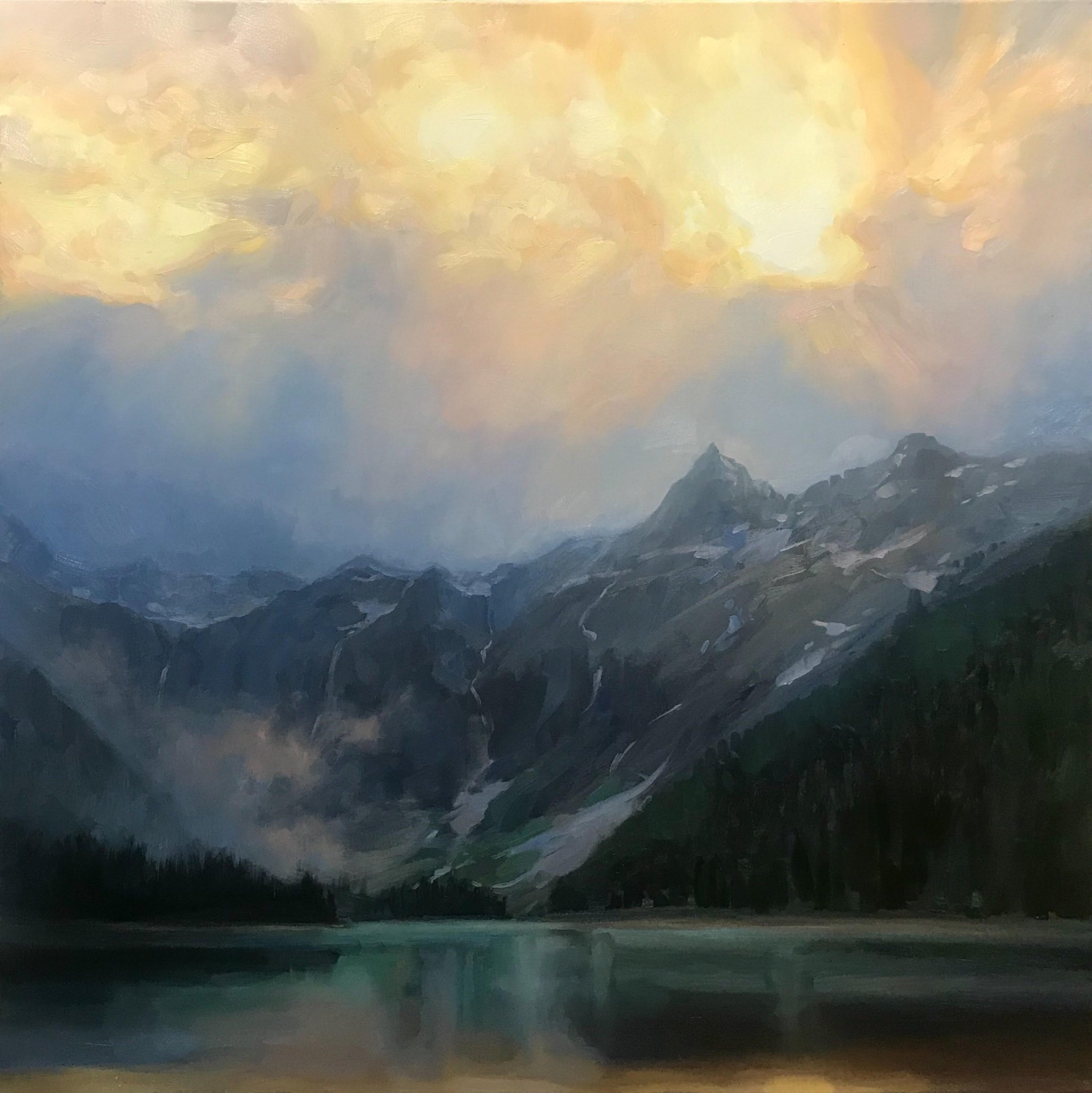 Avalanche Lake, 36x36 in.