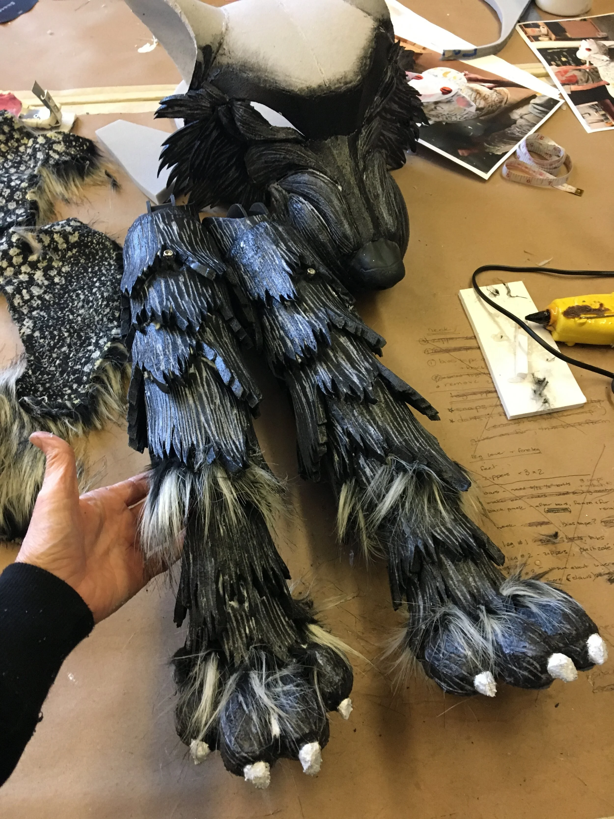 wolf heads, limbs, fur, and mechanics