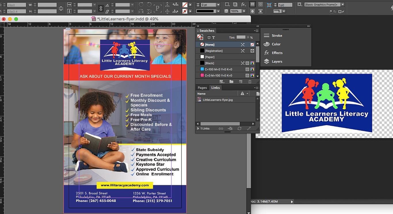 Informational flyer design for Little Learners Literacy Academy.

www.WorkerBeeDesigns.com
.
#workerbeedesigns #aworkerbee #phillyentrepreneurs #littlelearners #phillysmallbusinesses #phillybusinessowners #phillyigers #phillybusinesses #phillylogo #p