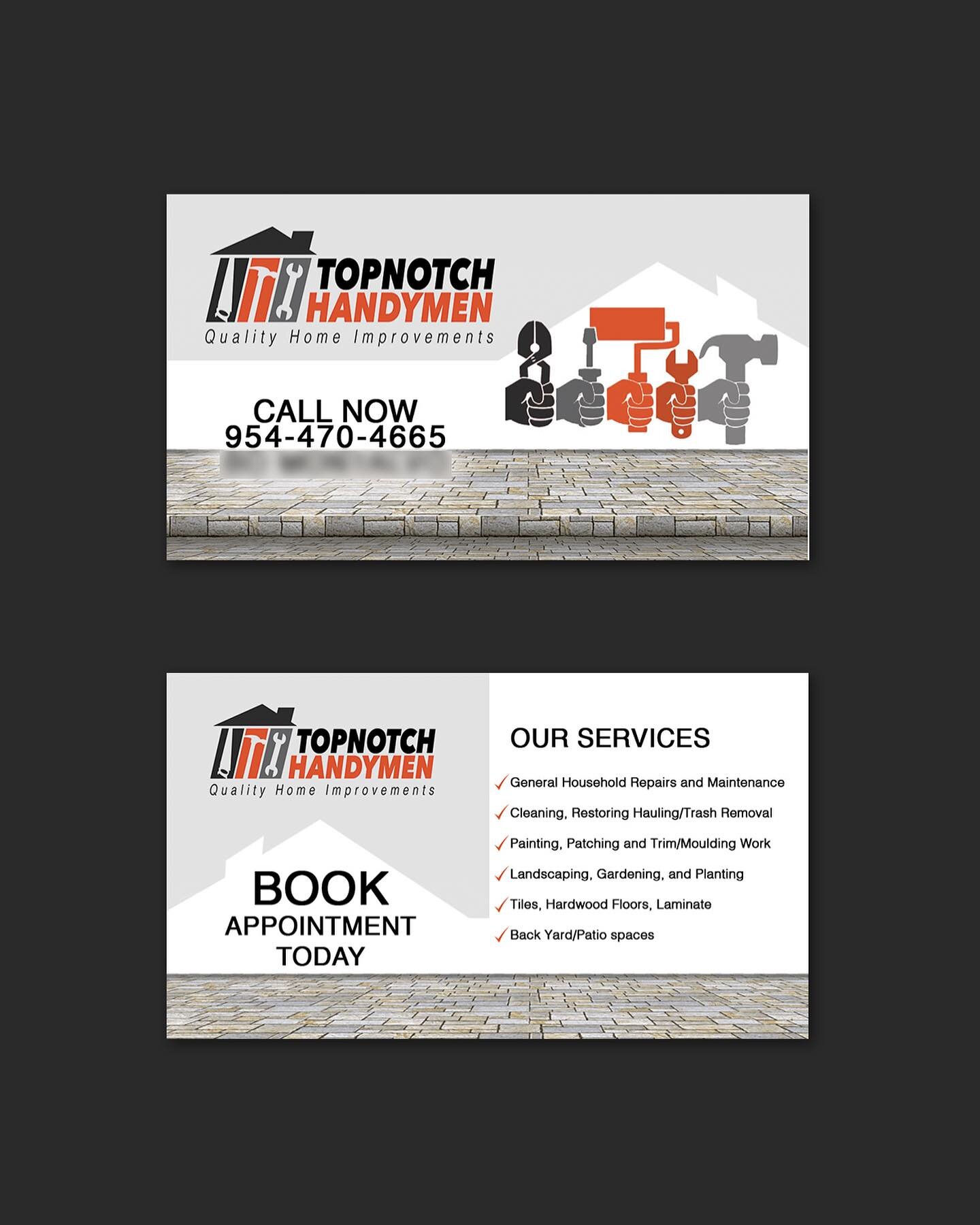 Business card layout design and print for @topnotchhandymen 

✨ Small but mighty &ndash; your business card can leave a lasting impact. Discover our tailored design and top-quality printing services. 

✨Message us for your cards today!

&mdash;&mdash