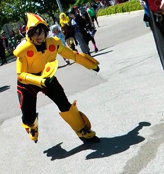 GoGo Tomago from Big Hero 6 on her roller blades!