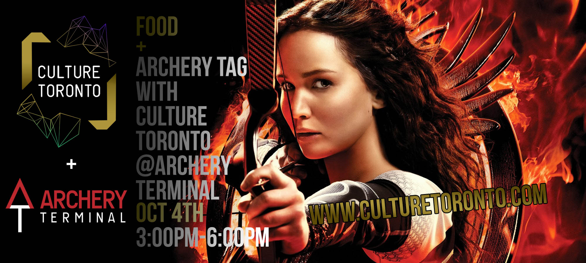 [Oct 4, 3-6pm] Archery Tag + FOOD & drink at @archeryterminal with @CultureToronto!