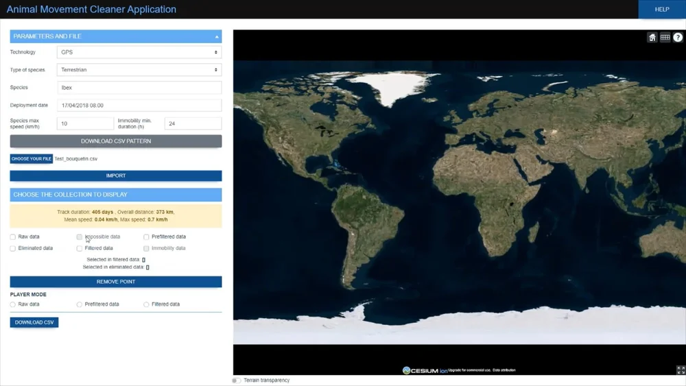 Une web app de pré-traitement des données de bio-logging
