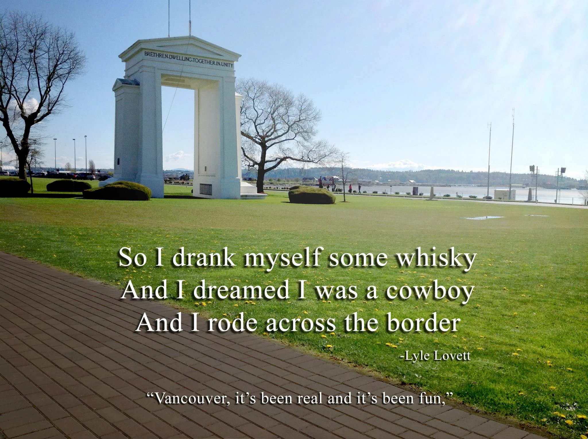Photograph by Garman Herigstad at one of his countless border crossings at Blaine WA between Vancouver BC and Bellingham WA. Every weekend, Saturday and Sunday, between August 2015 and November 2017.