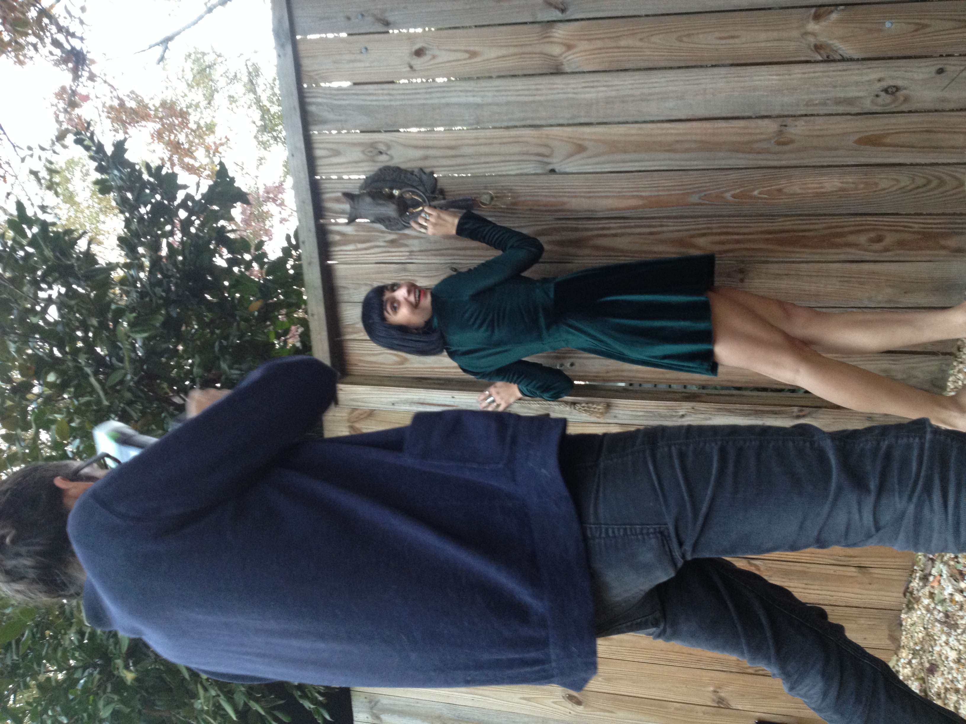 Kiley Casciano knocks while photographer Jason Travis shoots