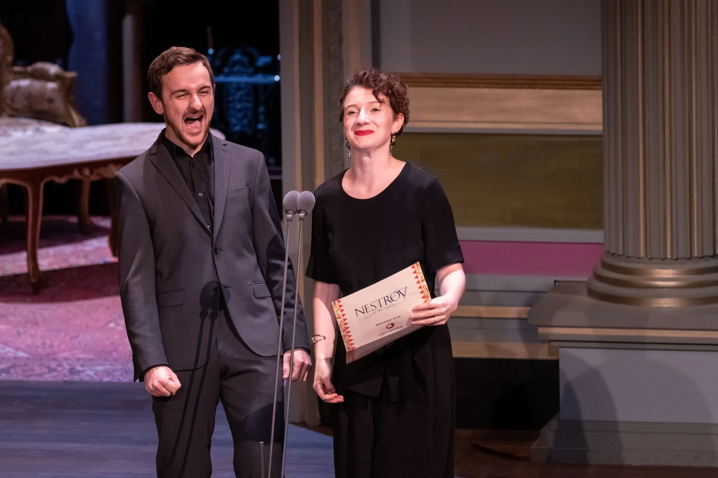 Peter Fasching, Lara Sienczak - Nestroy Verleihung 2018