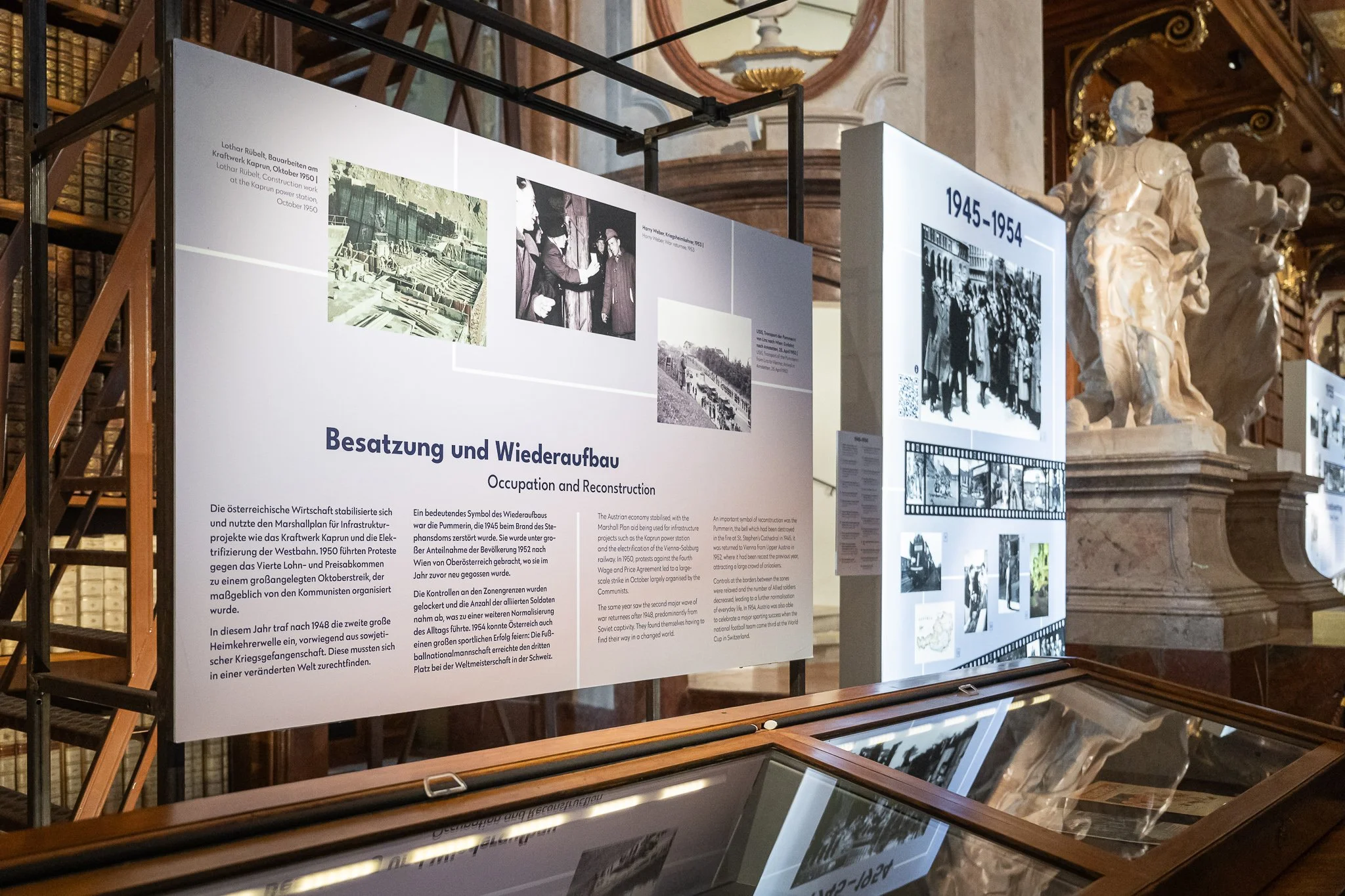Exhibition view "A Century in Pictures. Austria 1925-2025", Österreichische Nationalbibliothek, Prunksaal