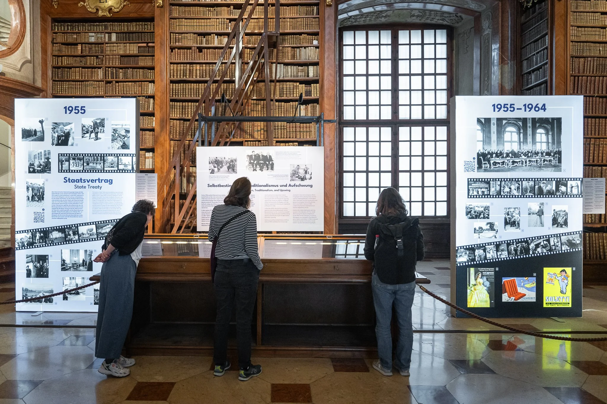 Exhibition view "A Century in Pictures. Austria 1925-2025", Österreichische Nationalbibliothek, Prunksaal