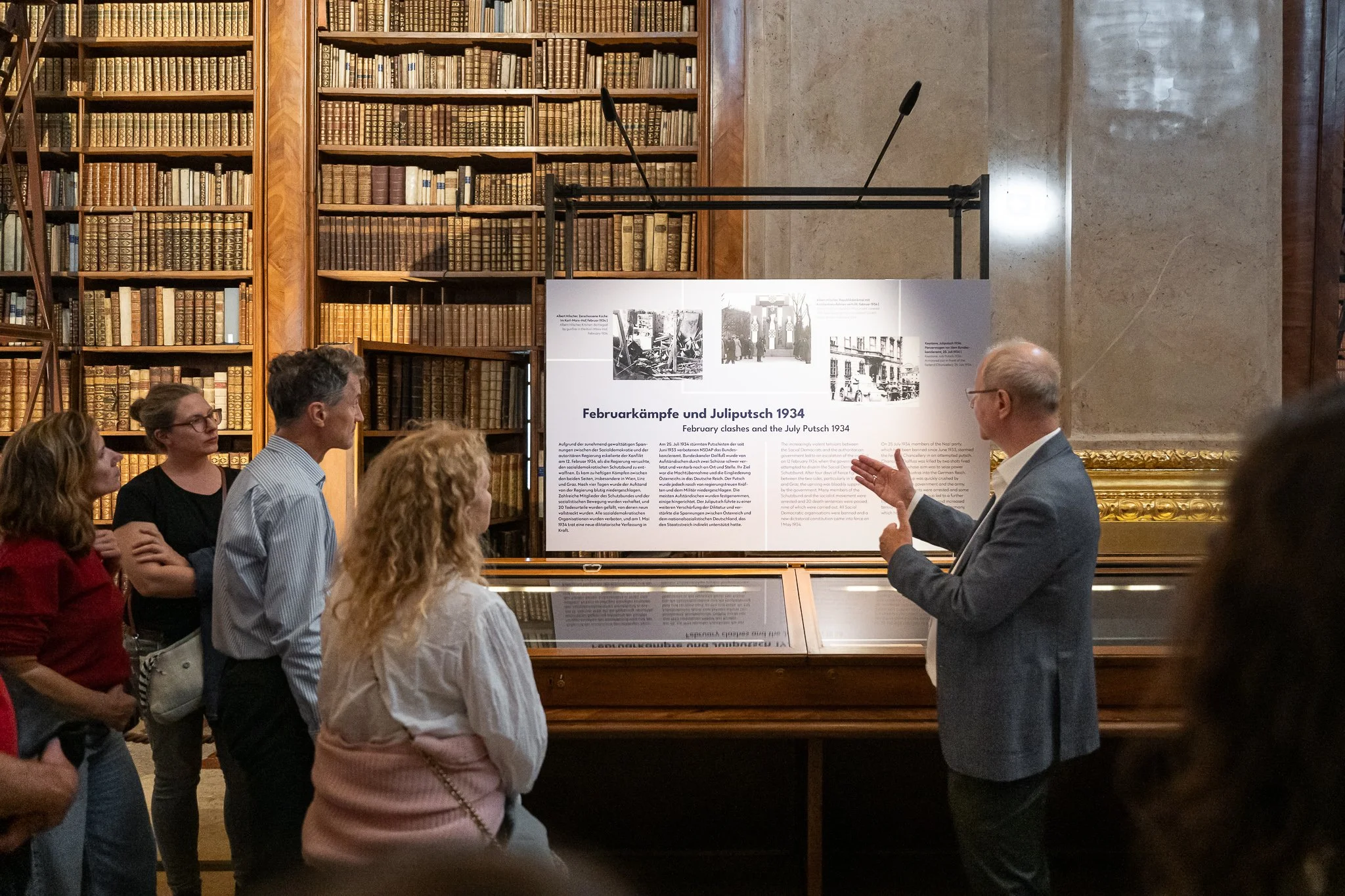 Exhibition view "A Century in Pictures. Austria 1925-2025", Österreichische Nationalbibliothek, Prunksaal