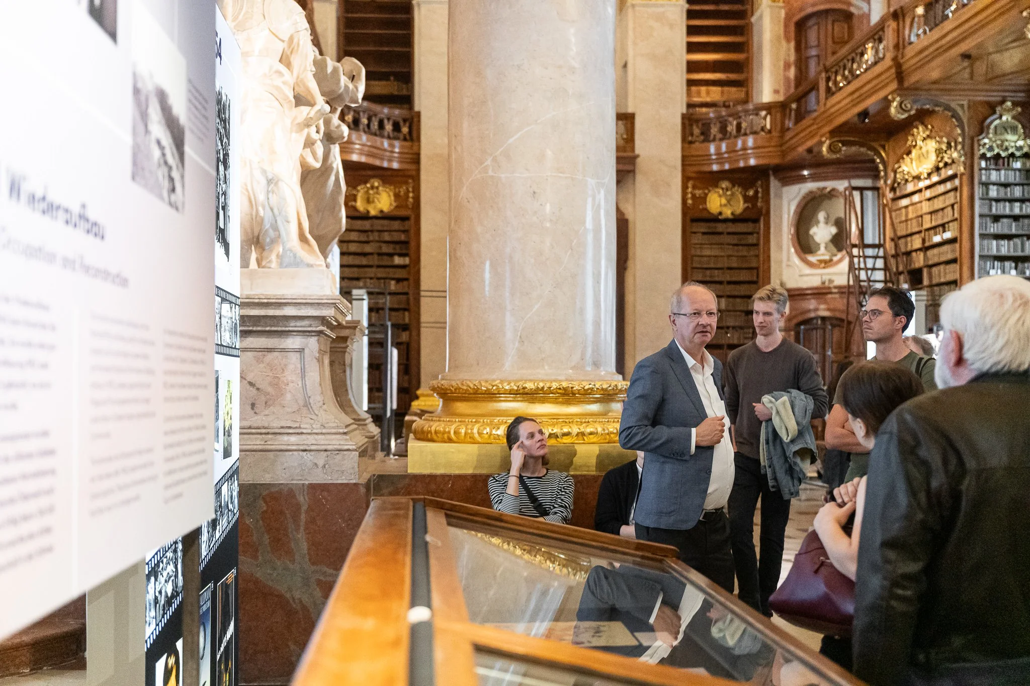 Exhibition view "A Century in Pictures. Austria 1925-2025", Österreichische Nationalbibliothek, Prunksaal