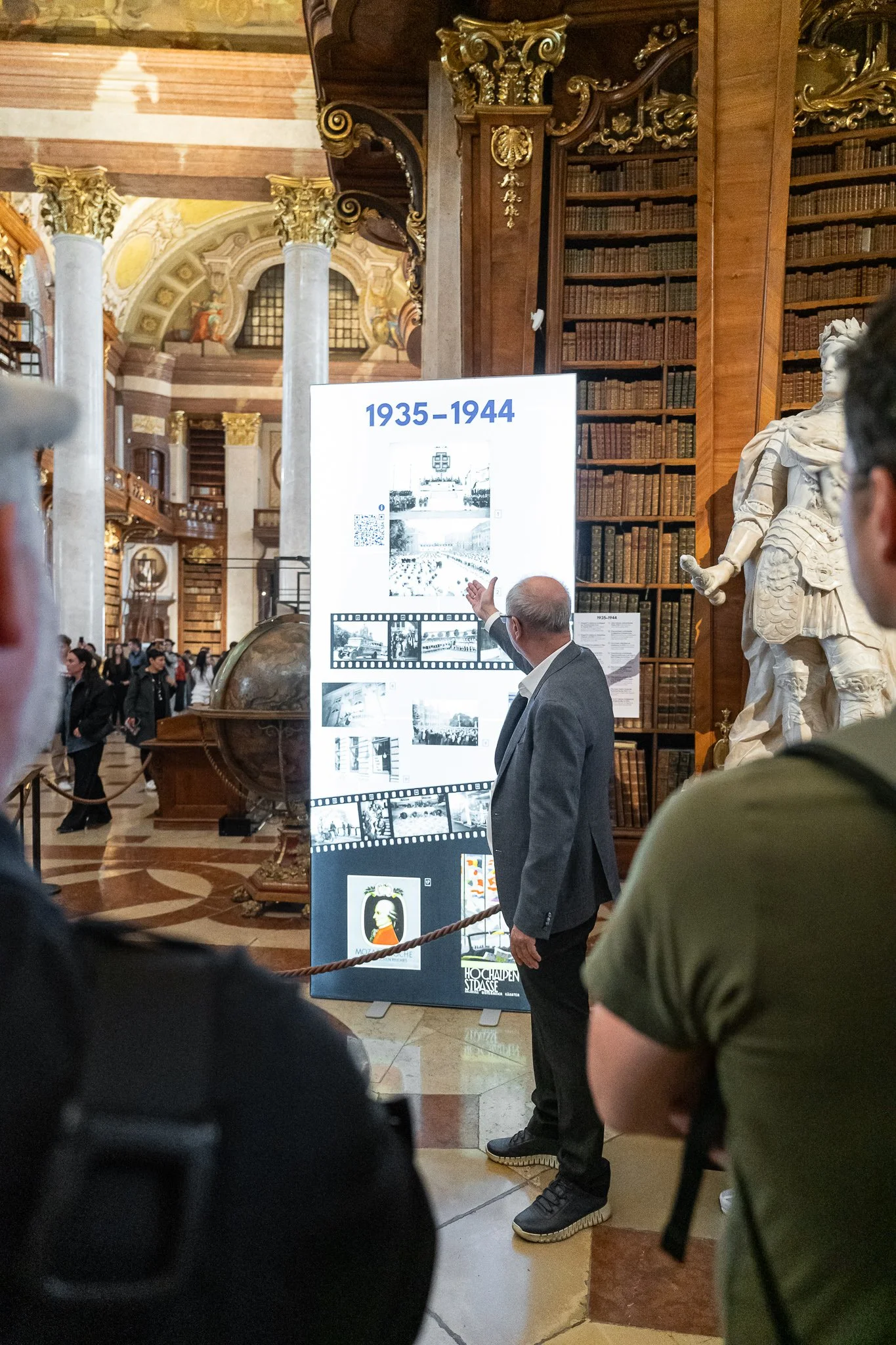 Exhibition view "A Century in Pictures. Austria 1925-2025", Österreichische Nationalbibliothek, Prunksaal