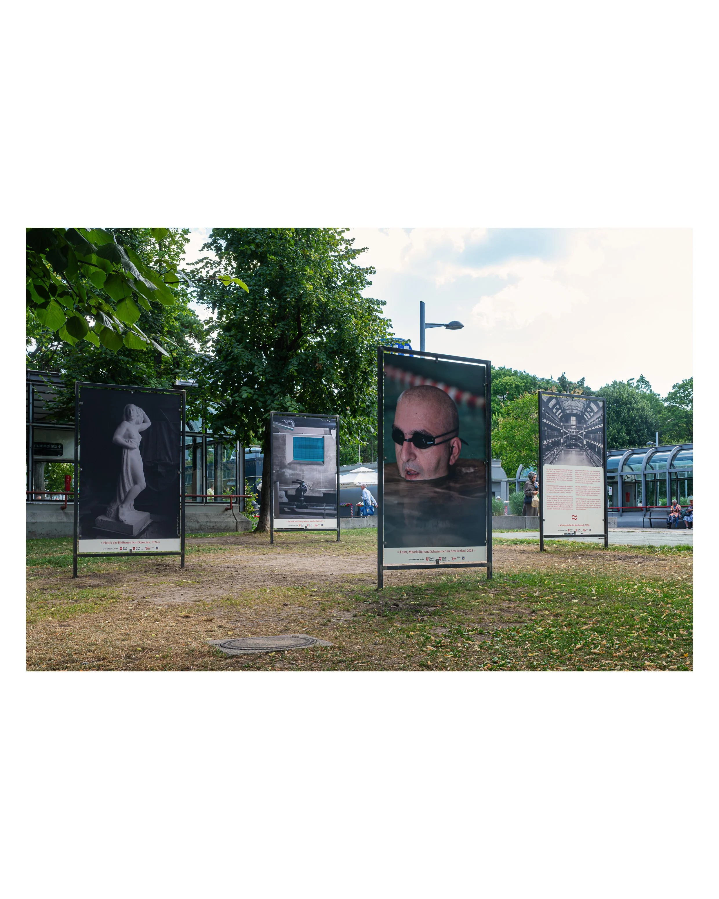Outside Exhibition View “Michael Rathmayr. 100 Jahre Amalienbad“. Exhibition Opening, FOTO ARSENAL WIEN, 2026