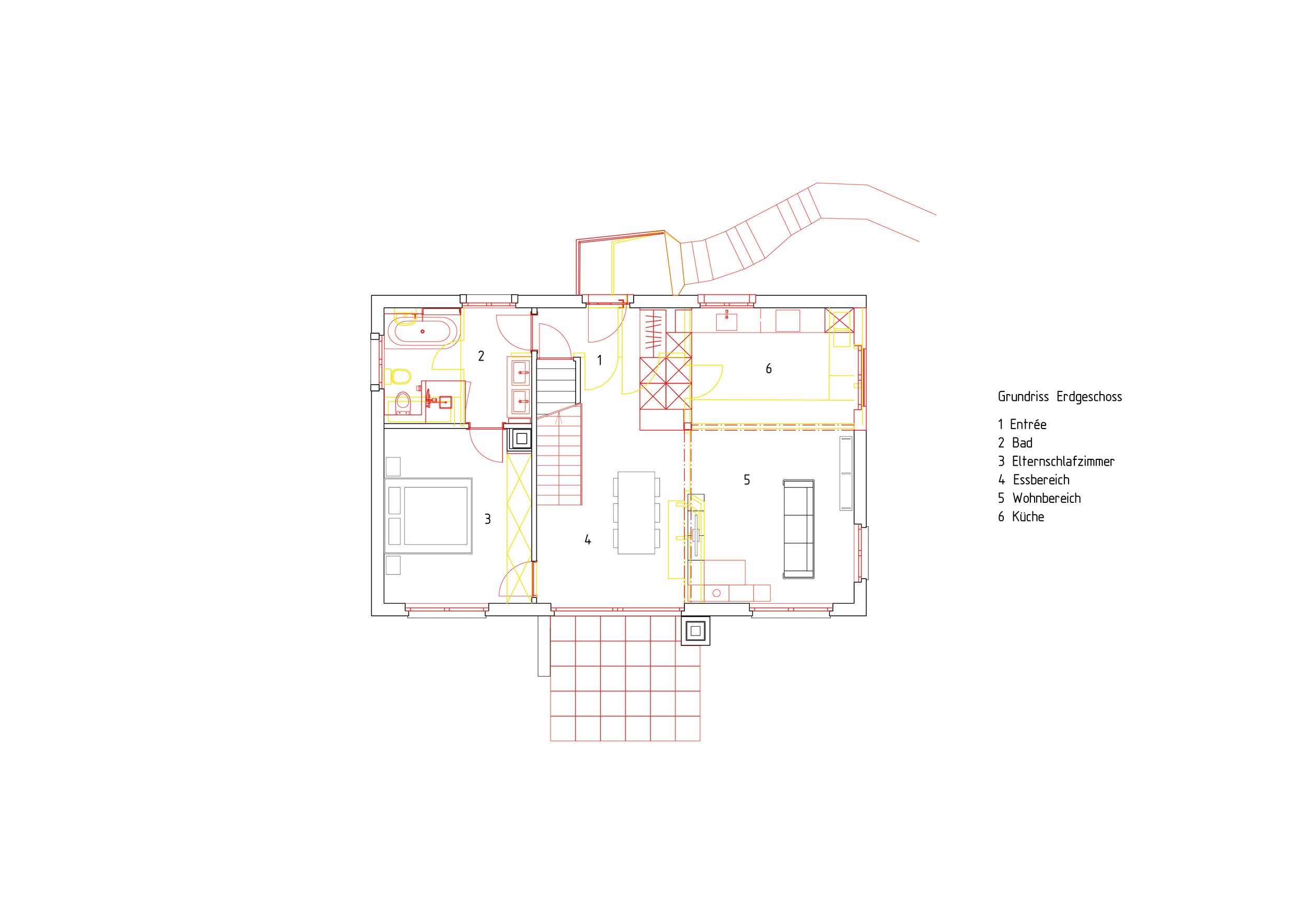 Grundriss des Erdgeschosses