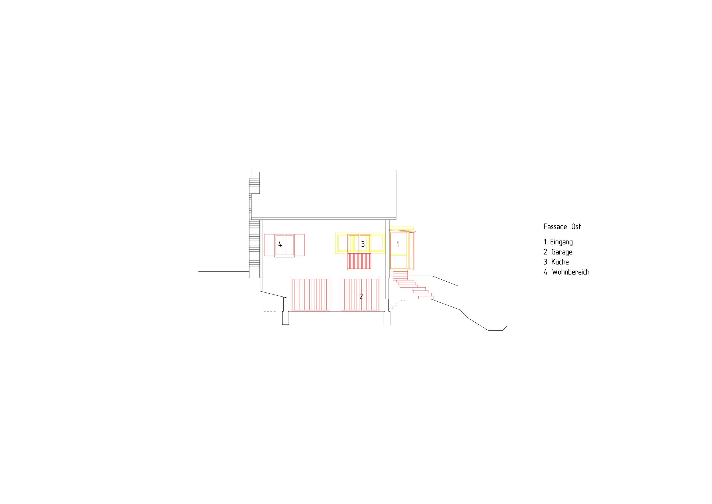 Ostfassade des Hauses