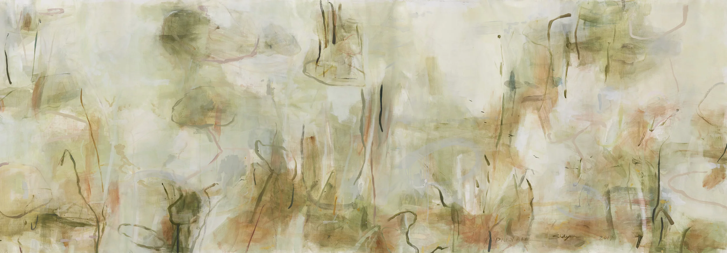 All that is 2017 Jo Darvall and Yeo Shih Yun Pigment and acrylic on linen 160cmx480cm Private Collection