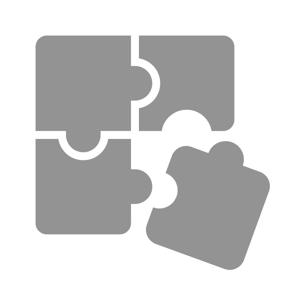 image of four gray puzzle pieces fitting together