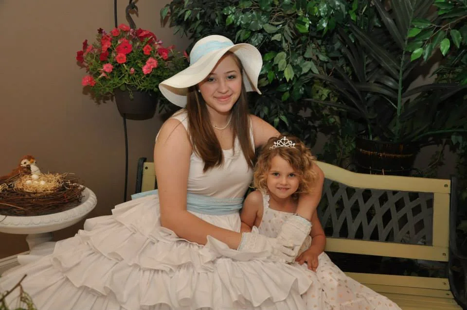 Michale Cooper in her Hoover Belle costume with Lauren