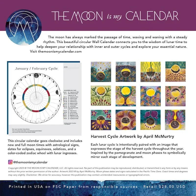 Shop New Moon Calendar Journals and Circular Lunar Wall Calendar for