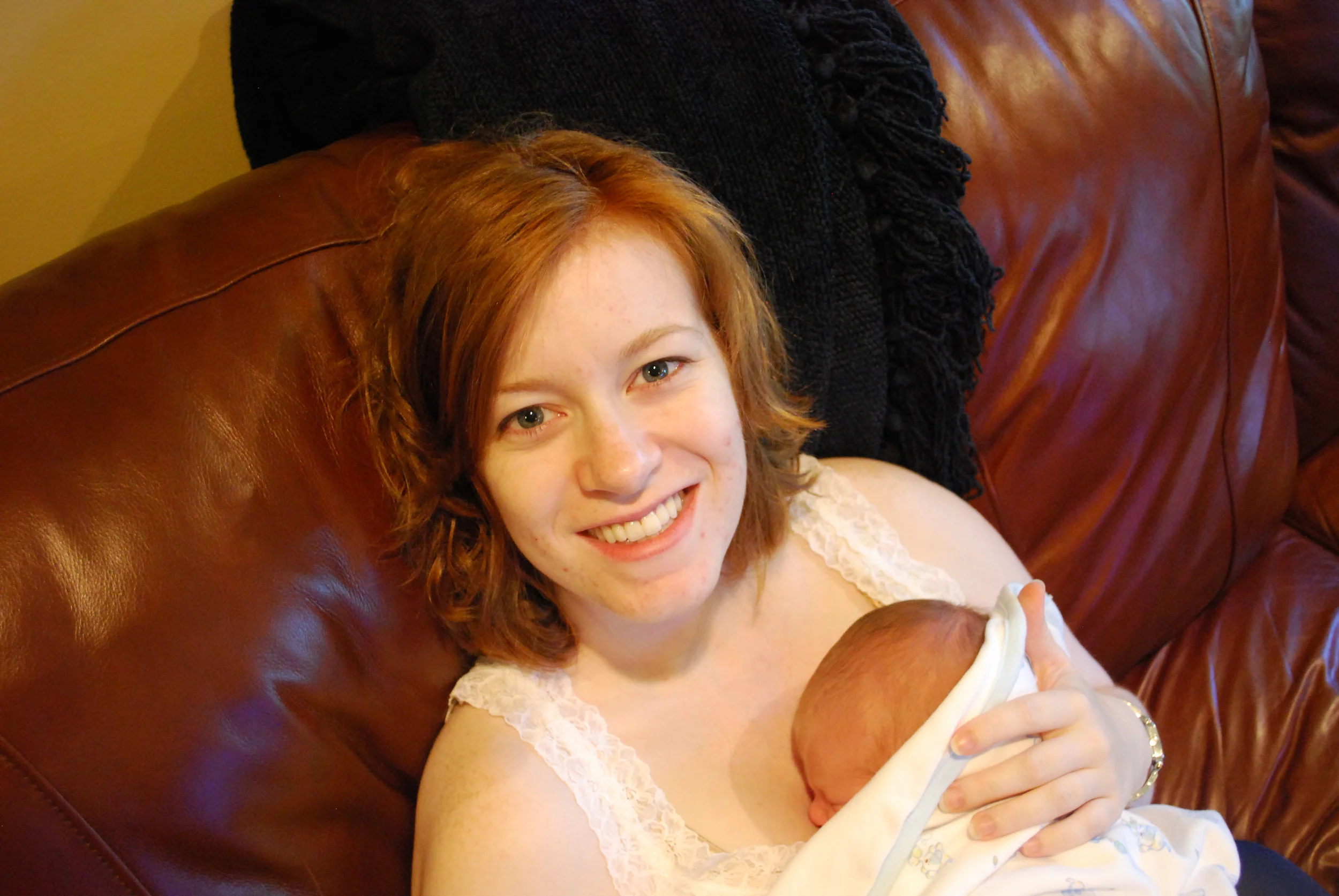Postpartum bliss after Griffin was born.