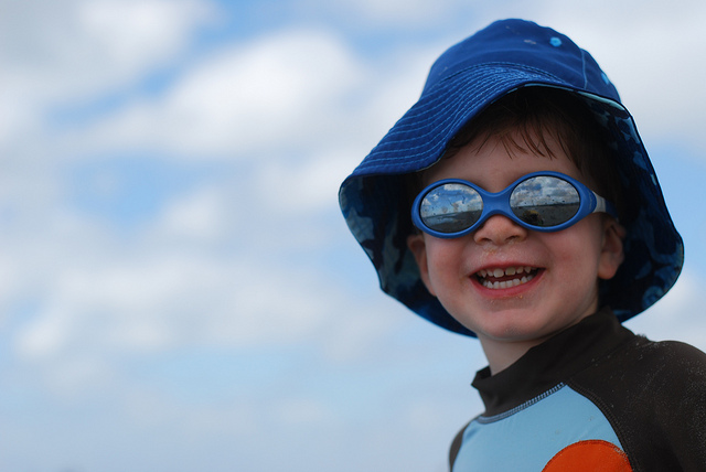 Griffin in his reversible bucket hat.