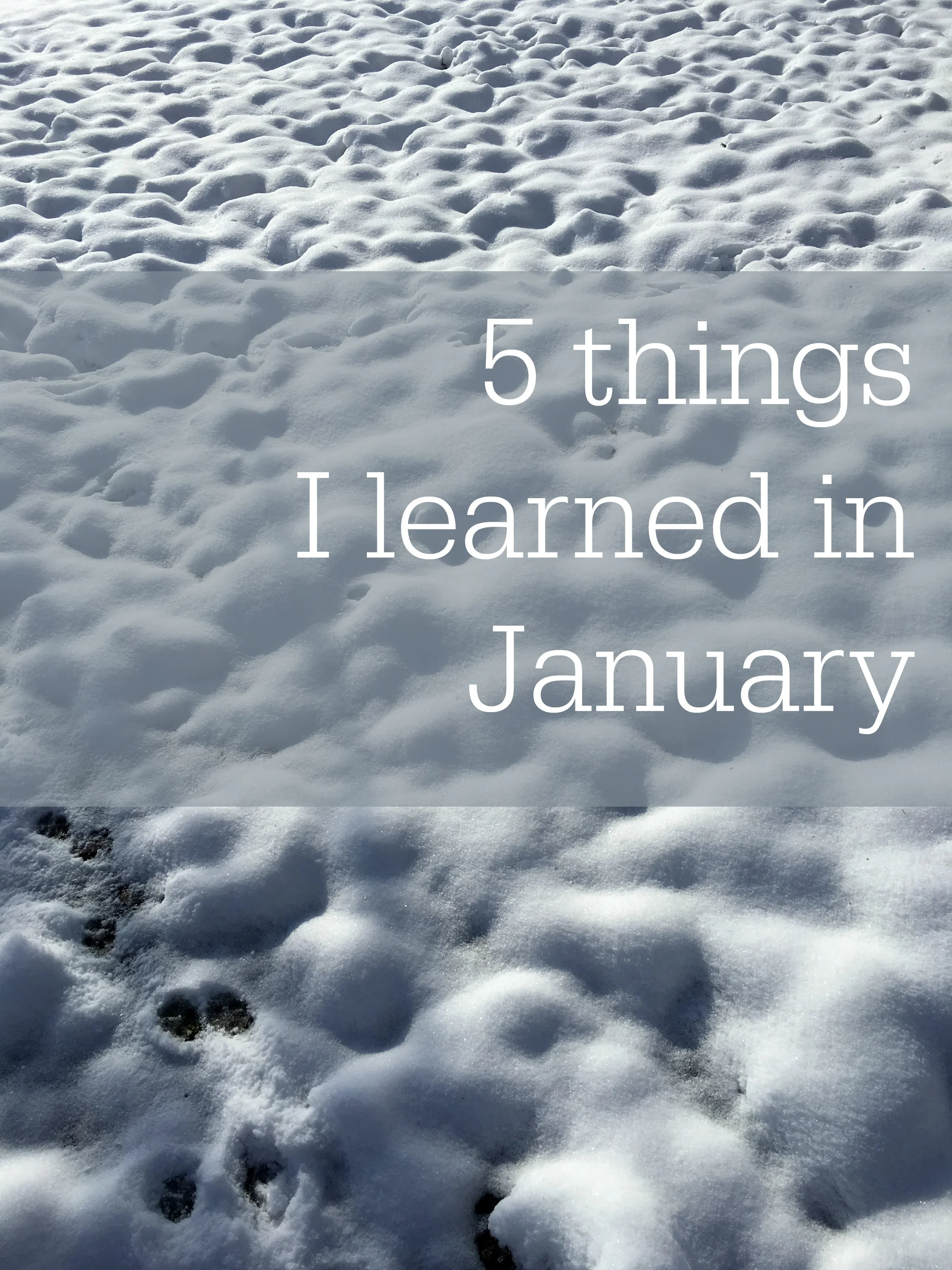 5 things I learned in January
