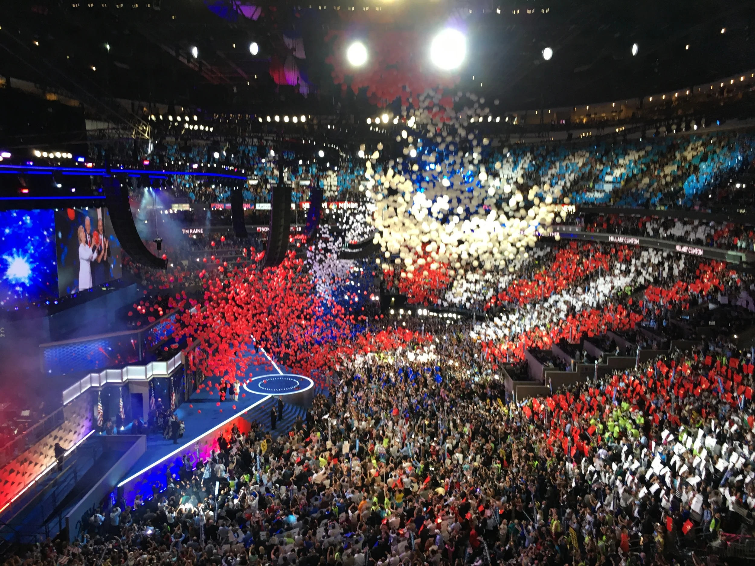The balloon drop at the DNC