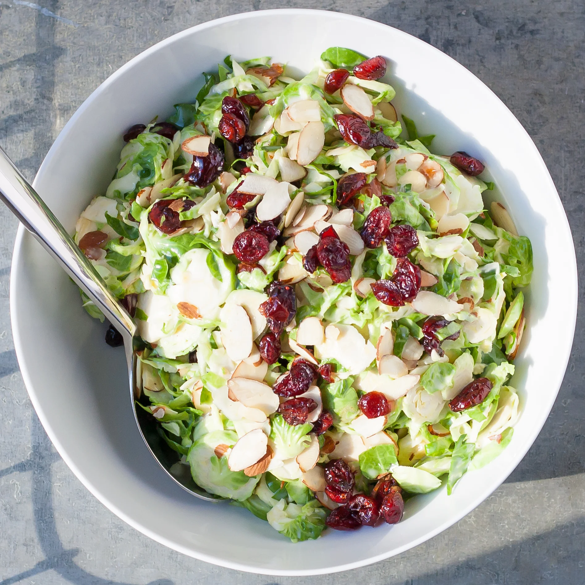 Shaved Brussels Sprout and Cranberry Salad