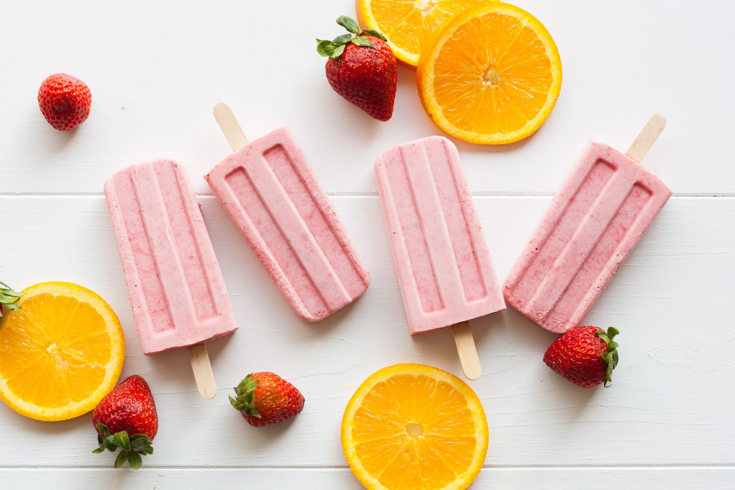 Strawberry Orange Mascarpone Popsicles