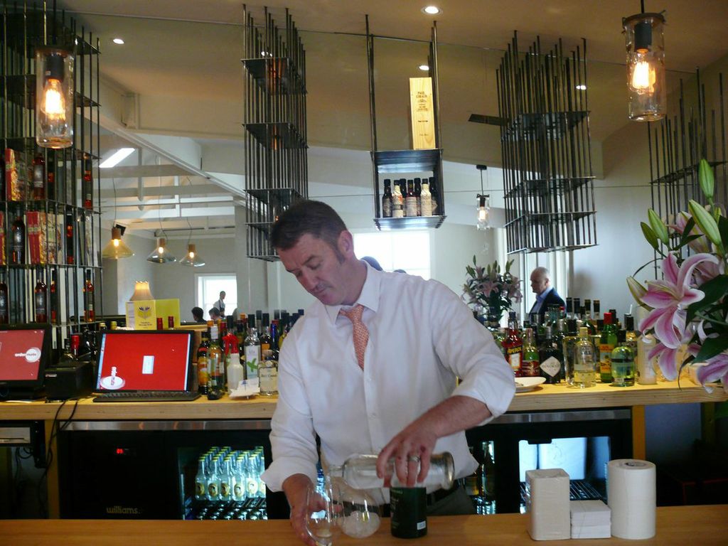 Salopian Inn co-owner Michael Armstrong in his gorgeous new gin bar designed by Peter Coombs for the McLaren Vale restaurant. Photo: Peter Coombs 