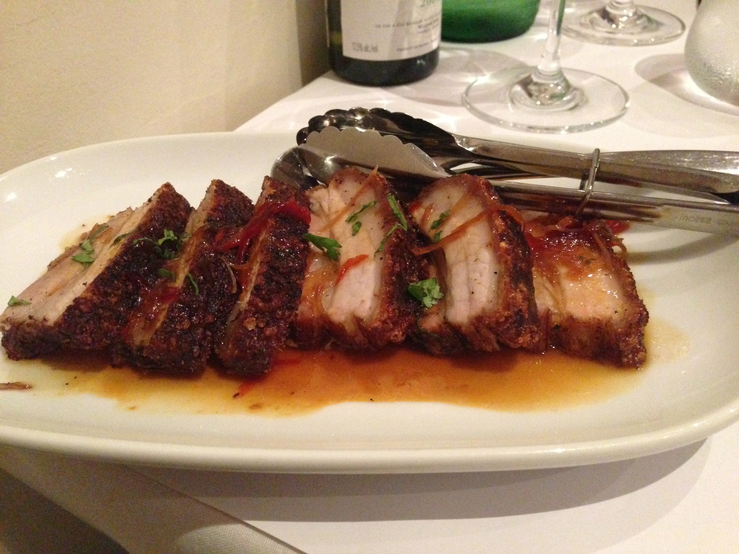 Barossa Berkshire pork belly with ginger and orange sauce