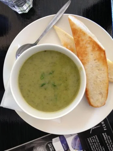 Broccoli and zucchini soup.