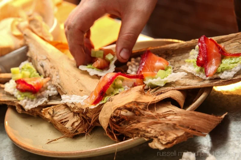 House Cured Salmon on tapioca crackers