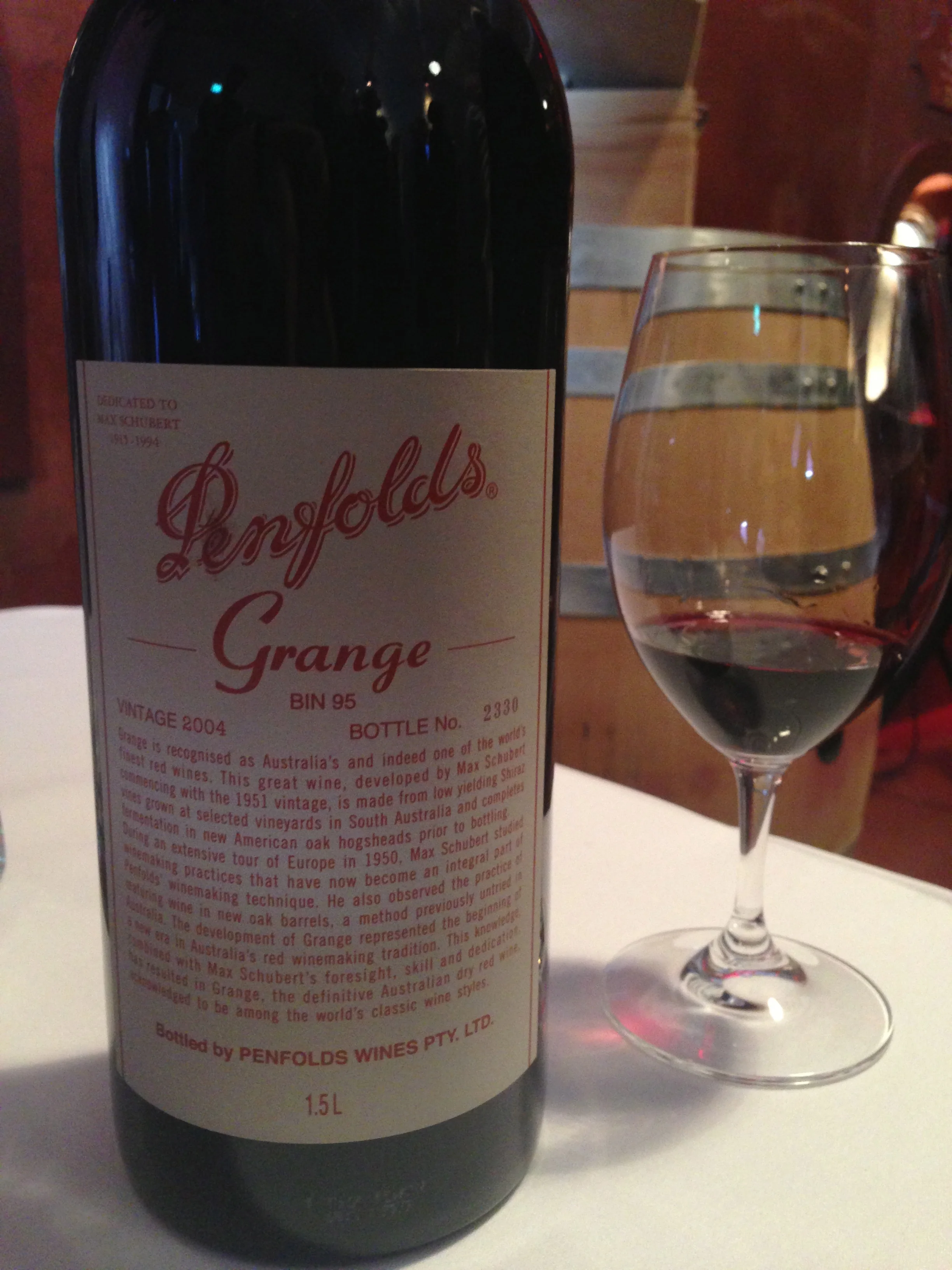 Morning tea tipple at Penfolds. As you do.