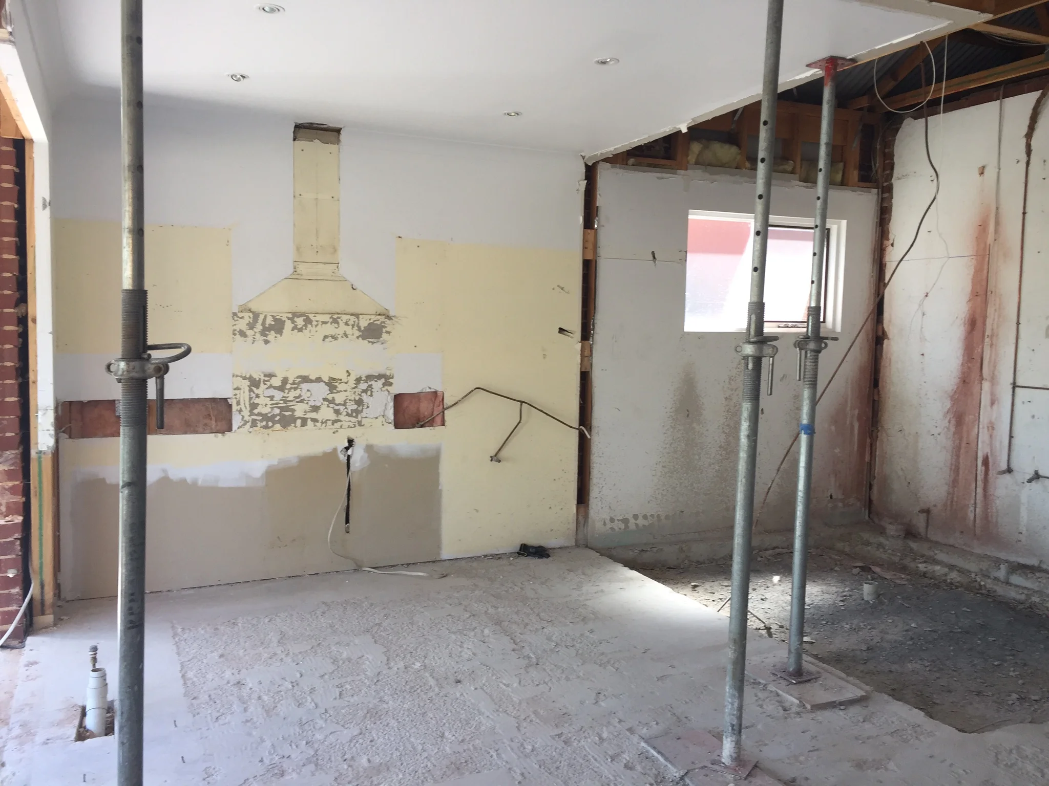 Kitchen and former laundry gone.
