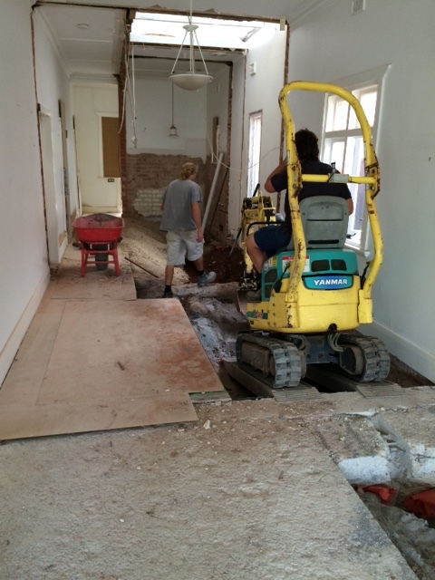 Excavating for the new laundry.