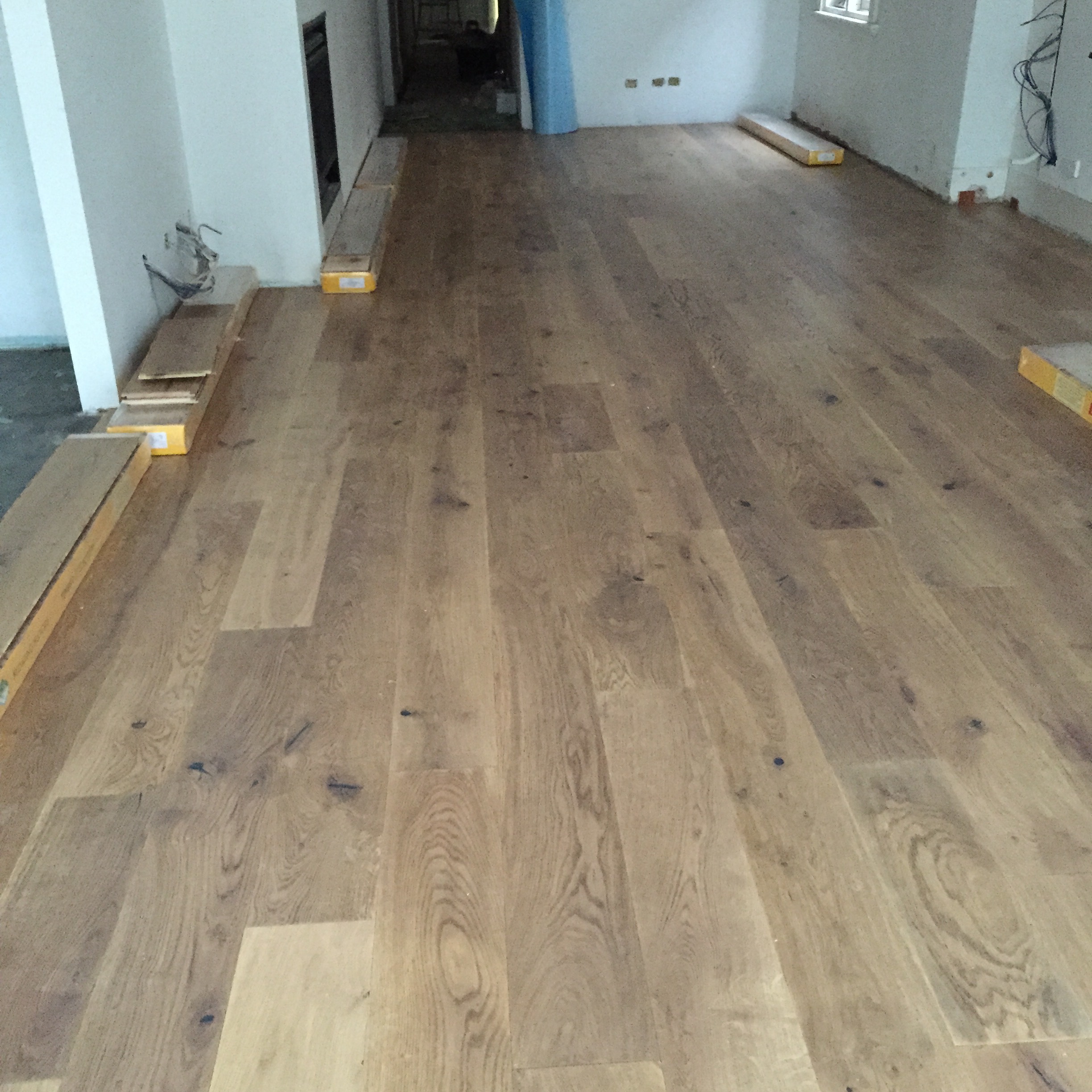 Our new timber flooring in the entire back area including the kitchen.