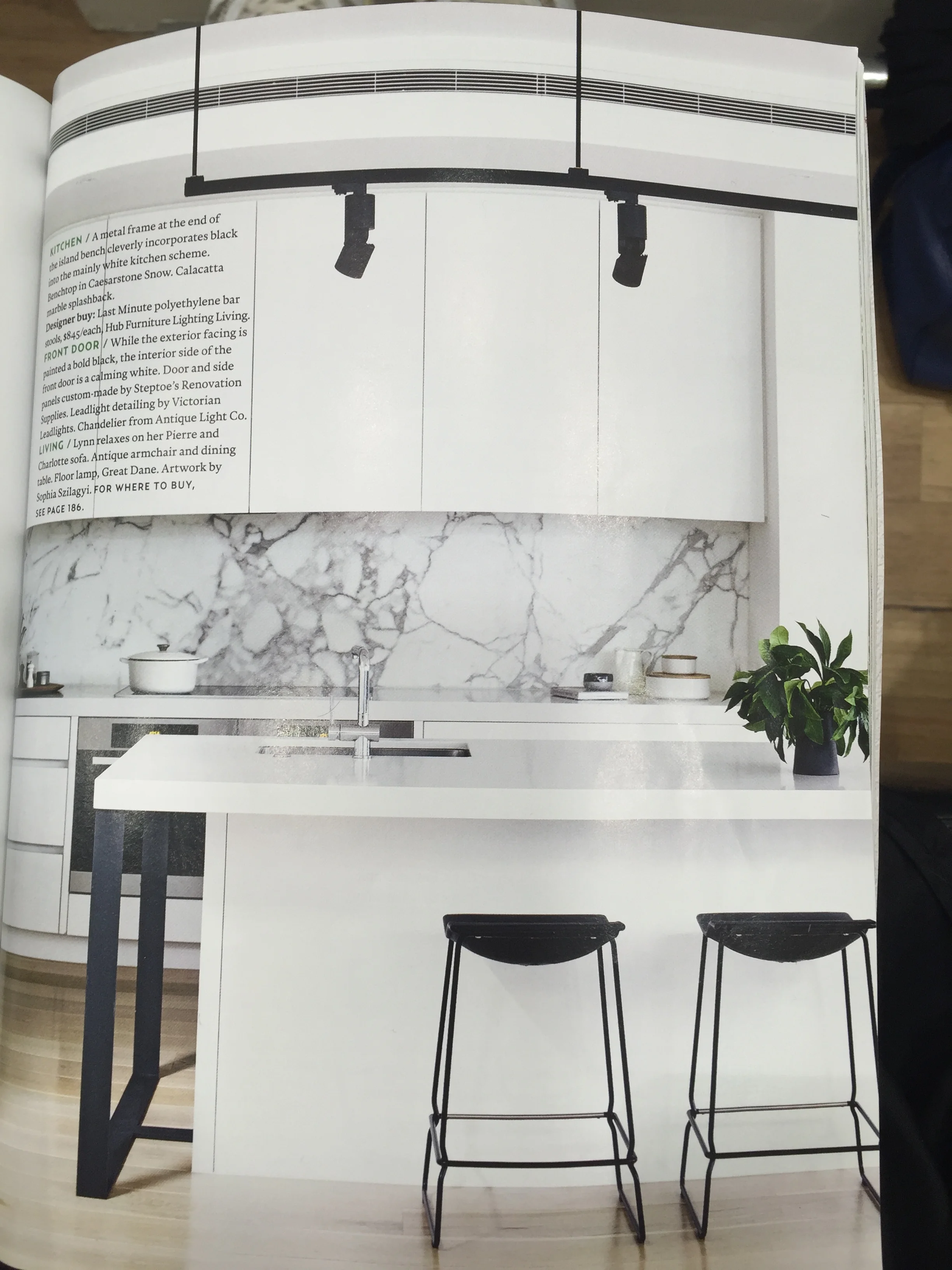 This image has influenced a minor change of direction for us in the kitchen. It's all about the black track lighting now.