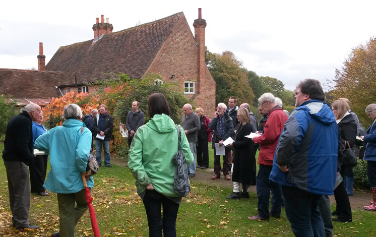 SPAB members learning about the important work being carried out at The Chiltern Open Air Museum