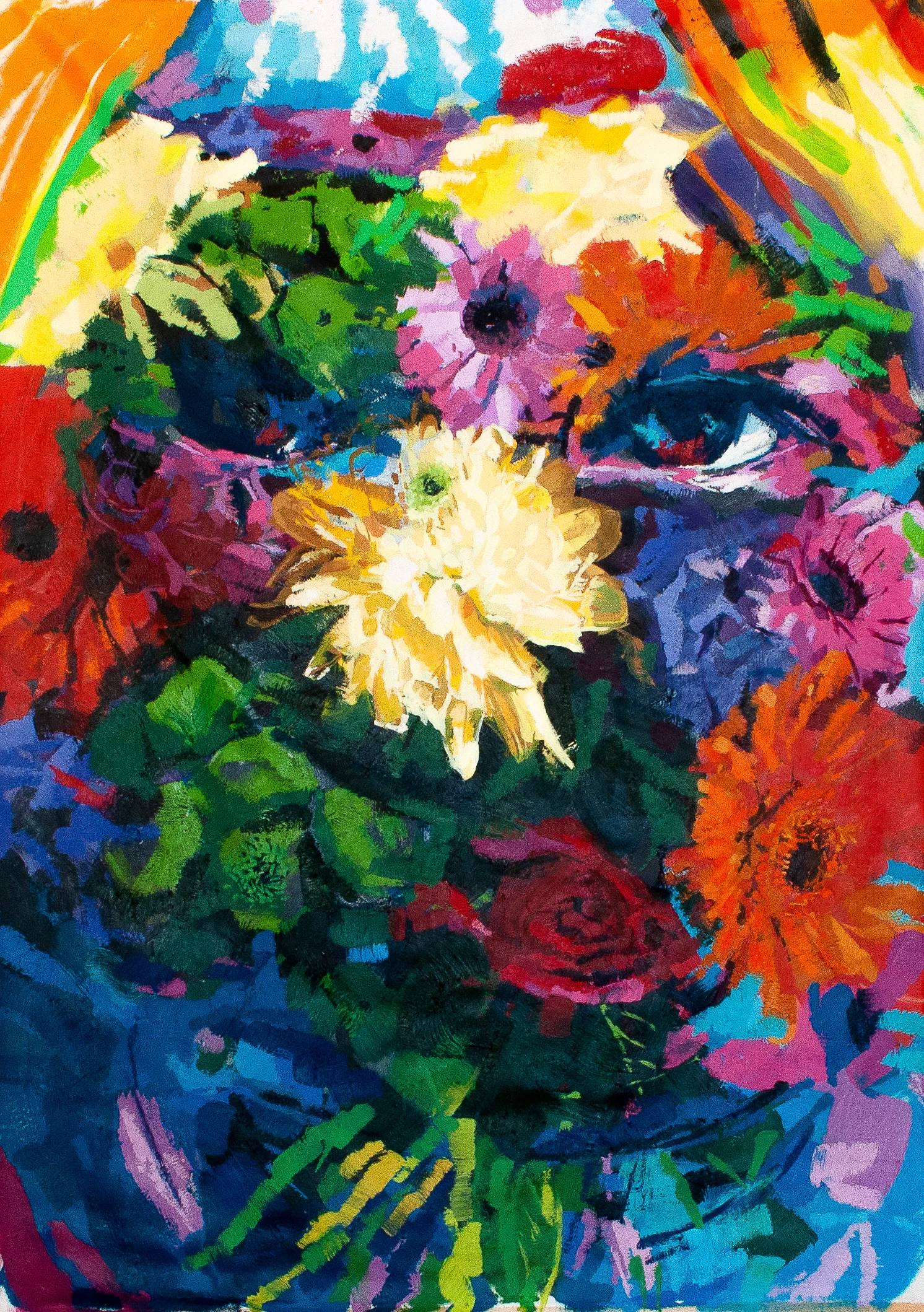 Flowerface, 3ft x 4ft oil on canvas 2018