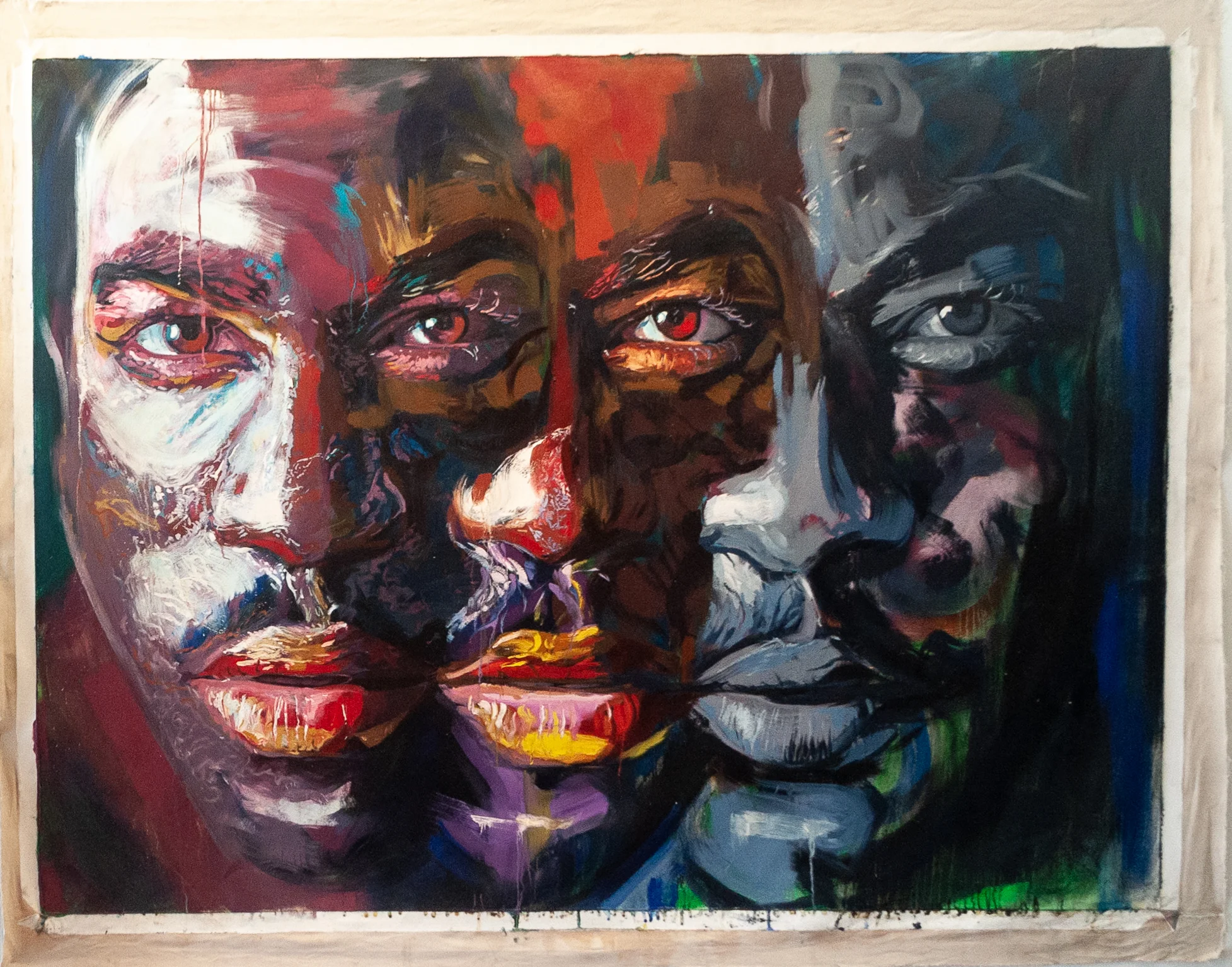 The One with the Three Heads, OIl on Canvas, 6ft x 8ft, 2018